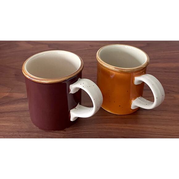 Vintage Ji Stonecrest Mug Set - Margaret F2 Gale F4 Orange Brown Cup Coffee Tea - Picture 9 of 13